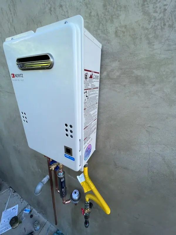 Tankless water heater installation for Laura homes